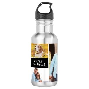 Modern Simple 4 photo collage You're the best  532 Ml Water Bottle