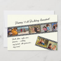Modern Simple 7 Photo Film Strip Birthday Card