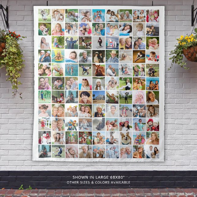 Modern Simple 99 Photo Collage Backdrop Tapestry (Creator Uploaded)