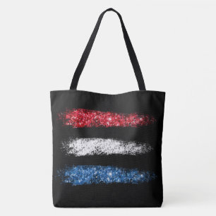 *~* Modern Simple Abstract American Flag Large Tote Bag