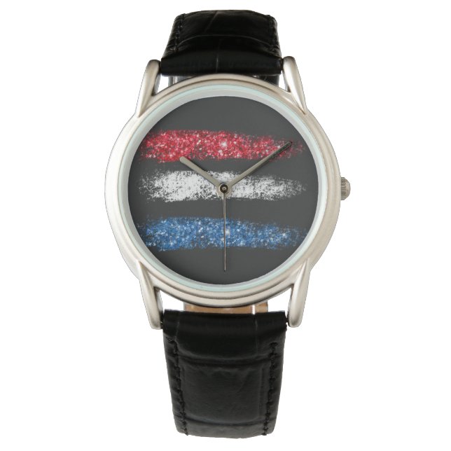 *~* Modern Simple Abstract American Flag - USA Watch (Front)