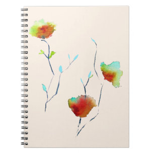 Modern simple abstract flower art design notebook