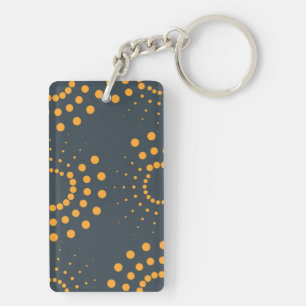 Modern, simple, abstract geometric pattern art key ring
