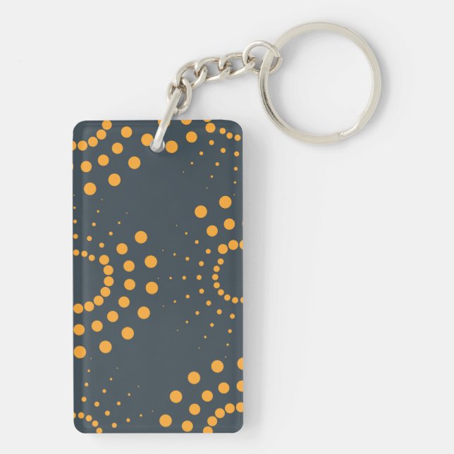 Modern, simple, abstract geometric pattern art key ring (Back)