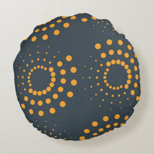 Modern, simple, abstract geometric pattern art round cushion