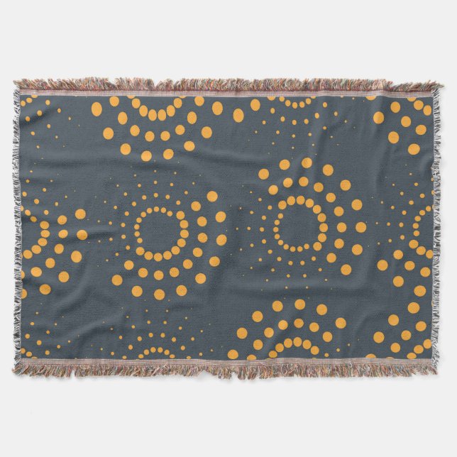 Modern, simple, abstract geometric pattern art throw blanket (Front)