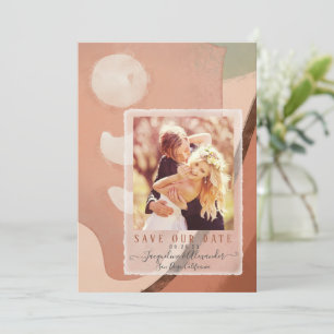 Modern Simple Abstract Neutral Earth Tones Muted Invitation