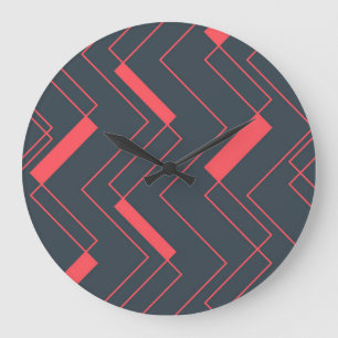 Modern, simple, abstract, vibrant, trendy pattern large clock