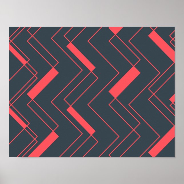 Modern, simple, abstract, vibrant, trendy pattern poster (Front)