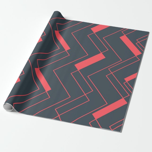 Modern, simple, abstract, vibrant, trendy pattern wrapping paper (Unrolled)