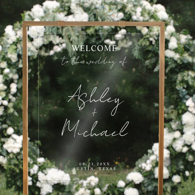 Modern Simple Acrylic Wedding Welcome Sign (Creator Uploaded)