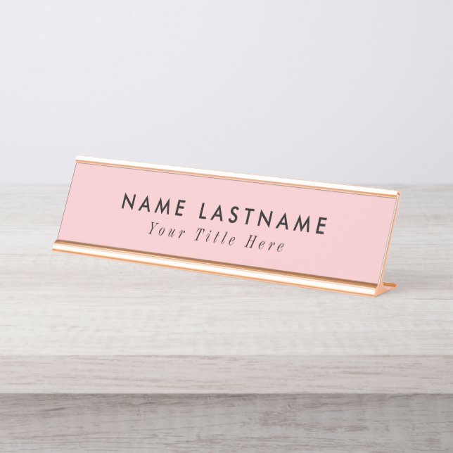 Modern Simple Add Your Logo Desk Name Plate (Front)