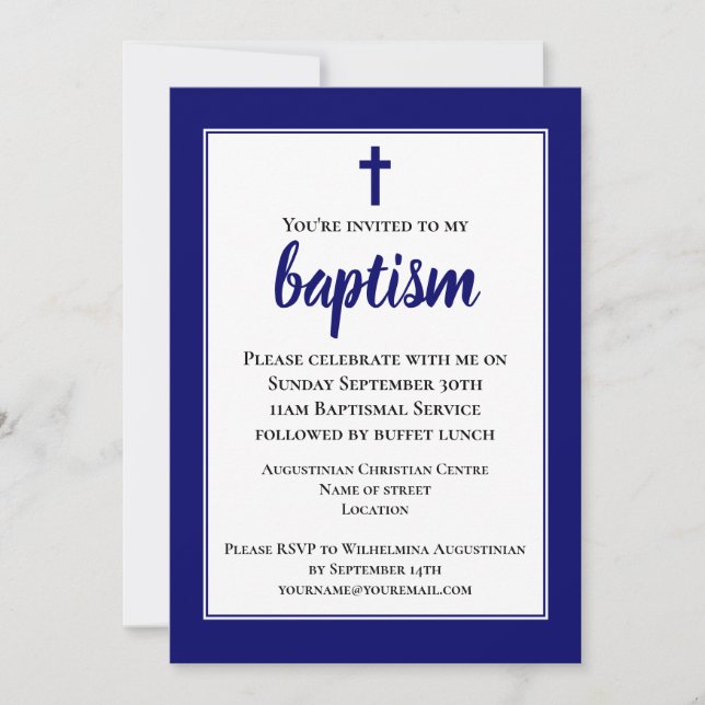 Modern Simple Adult Baptism Invitation (Front)