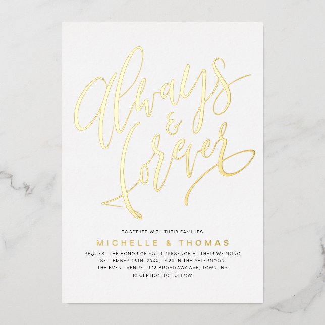 Modern Simple Always And Forever Script Wedding (Front)