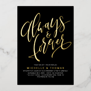 Modern Simple Always And Forever Script Wedding