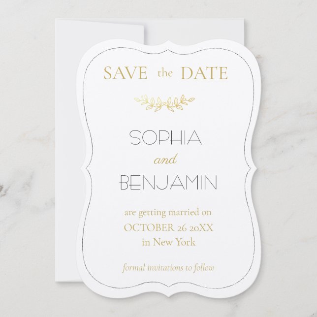 Modern Simple And Minimalist Wedding  Save The Date (Front)