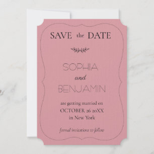 Modern Simple And Minimalist Wedding Save The Date Invitation