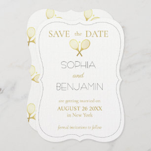 Modern Simple And Minimalist Wedding Tennis Theme Save The Date