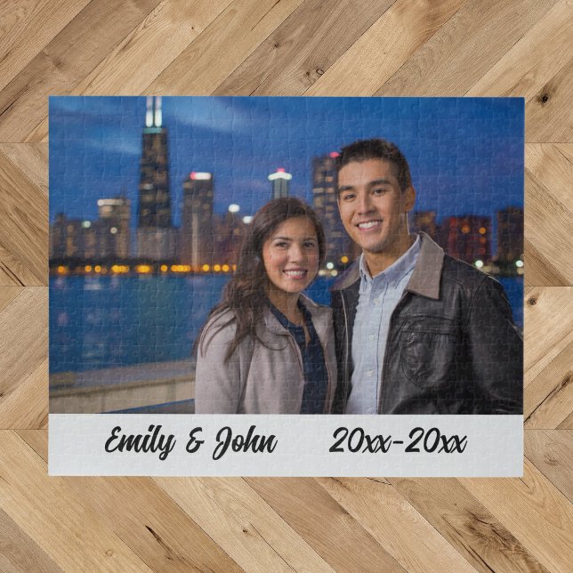 Modern Simple Anniversary Photo Jigsaw Puzzle (AI Placeholder Photo)