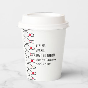 Modern Simple Any Age Bowling Birthday Party Paper Cups