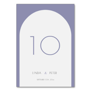Modern Simple Arch Purple Wedding Table Number