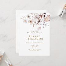 Modern Simple Autumn Dried Floral & Leaves Wedding