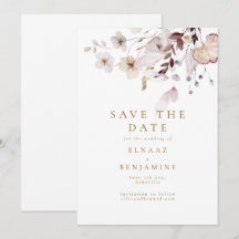 Modern Simple Autumn Dried Floral & Leaves Wedding