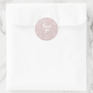 Modern Simple Baby Girl Shower Thank You Classic Round Sticker