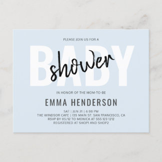Modern Simple Baby Shower Invitation Postcard