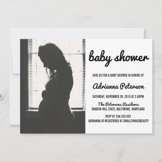 Modern Simple Baby Shower Photo Invitation (Front)