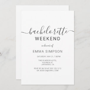 Modern Simple Bachelorette Weekend Invitation