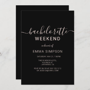 Modern Simple Bachelorette Weekend Invitation