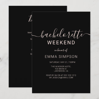 Modern Simple Bachelorette Weekend Invitation