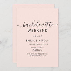Modern Simple Bachelorette Weekend Invitation