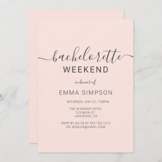 Modern Simple Bachelorette Weekend Invitation