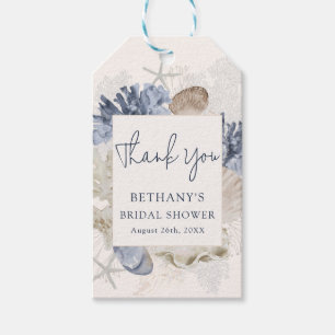 Modern Simple Beach Bridal Shower Thank You Gift Tags