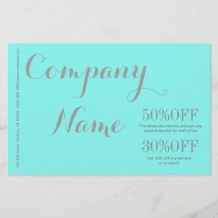 modern simple beauty salon Aqua blue Turquoise Flyer
