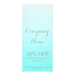 modern simple beauty salon Aqua blue Turquoise Rack Card