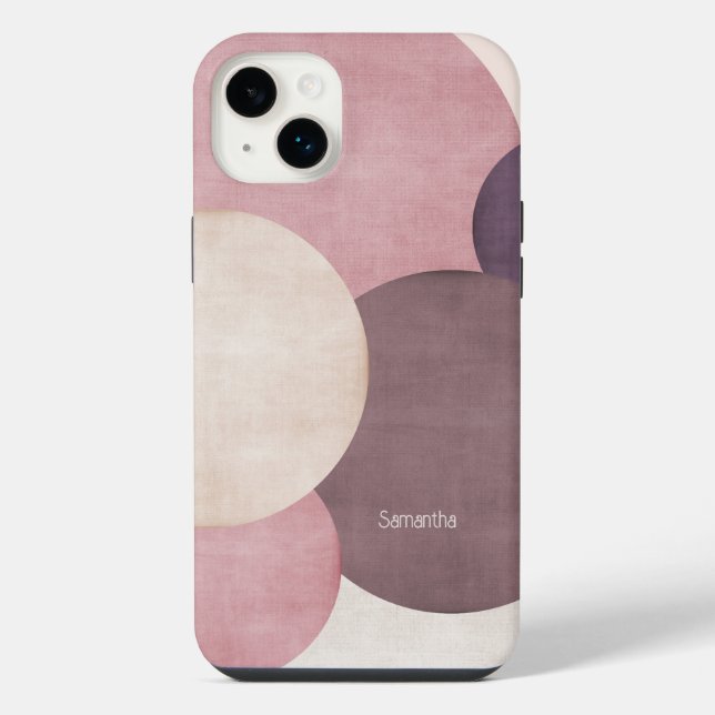 Modern Simple Beige&Brown Circle Phone / iPad case (Back)