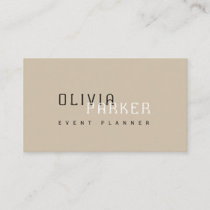 Modern Simple Beige Minimalist Business Card