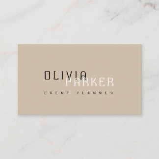 Modern Simple Beige Minimalist Business Card
