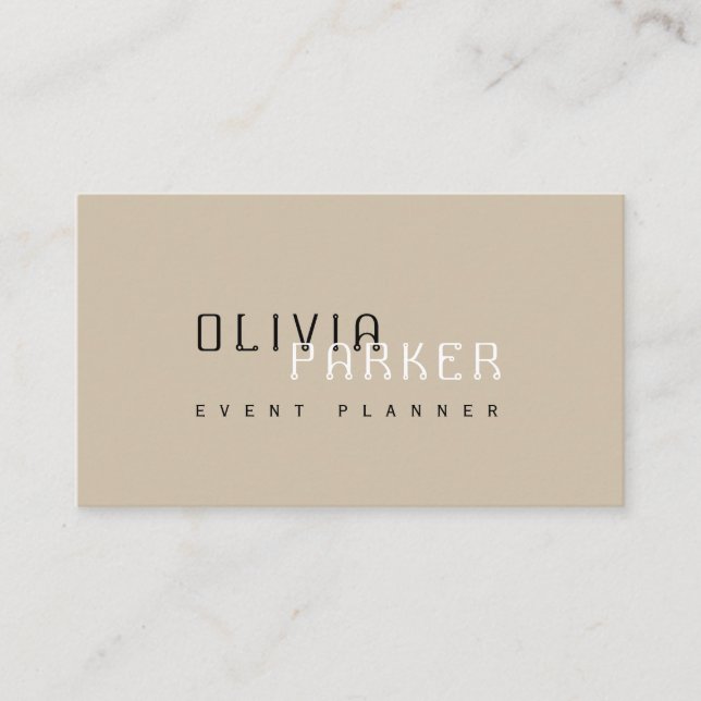 Modern Simple Beige Minimalist Business Card (Front)