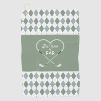 Modern Simple Best Dad by Par Men Golf Towel