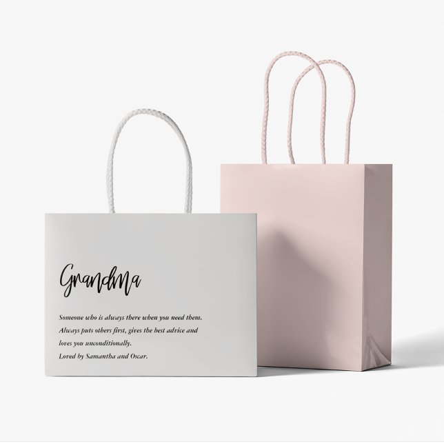 Modern Simple Best Grandma Ever Best Beauty Gift Large Gift Bag (Creator Uploaded)