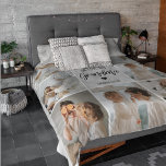 Modern Simple Best Grandma Ever Best Beauty GiftCo Fleece Blanket<br><div class="desc">Collage Photo Grey We Love You Grandma Best Gift</div>