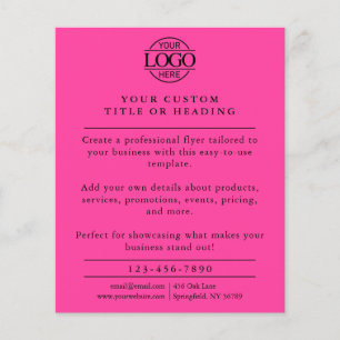 Modern Simple Bight Pink Business Logo Promotional Flyer
