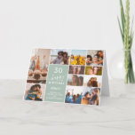 Modern simple birthday sage green 12 photo collage card<br><div class="desc">Modern horizontal simple birthday sage green and white 12 photo collage grid with editable colours and modern typography. 30th birthday!</div>