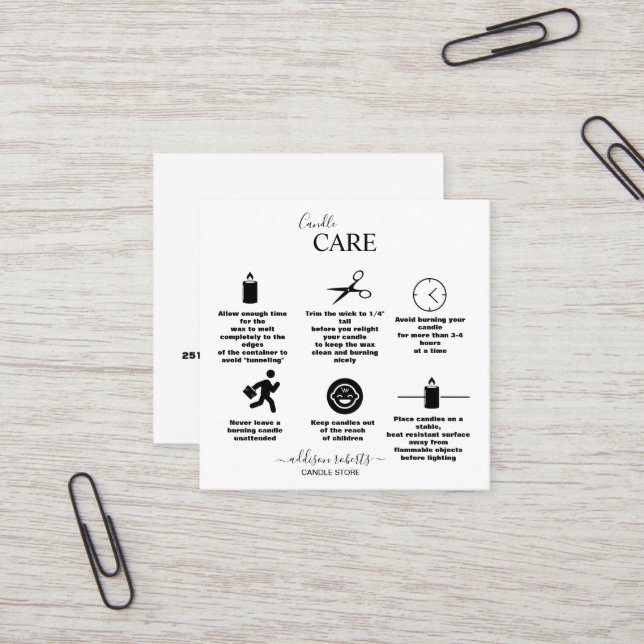 Modern Simple Black and White Business Square Business Card (Front/Back In Situ)