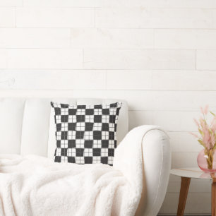 Modern Simple Black and White Check Cushion