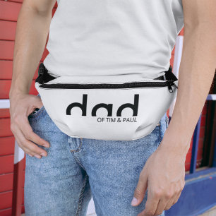 Modern Simple Black and White Dad Bum Bags